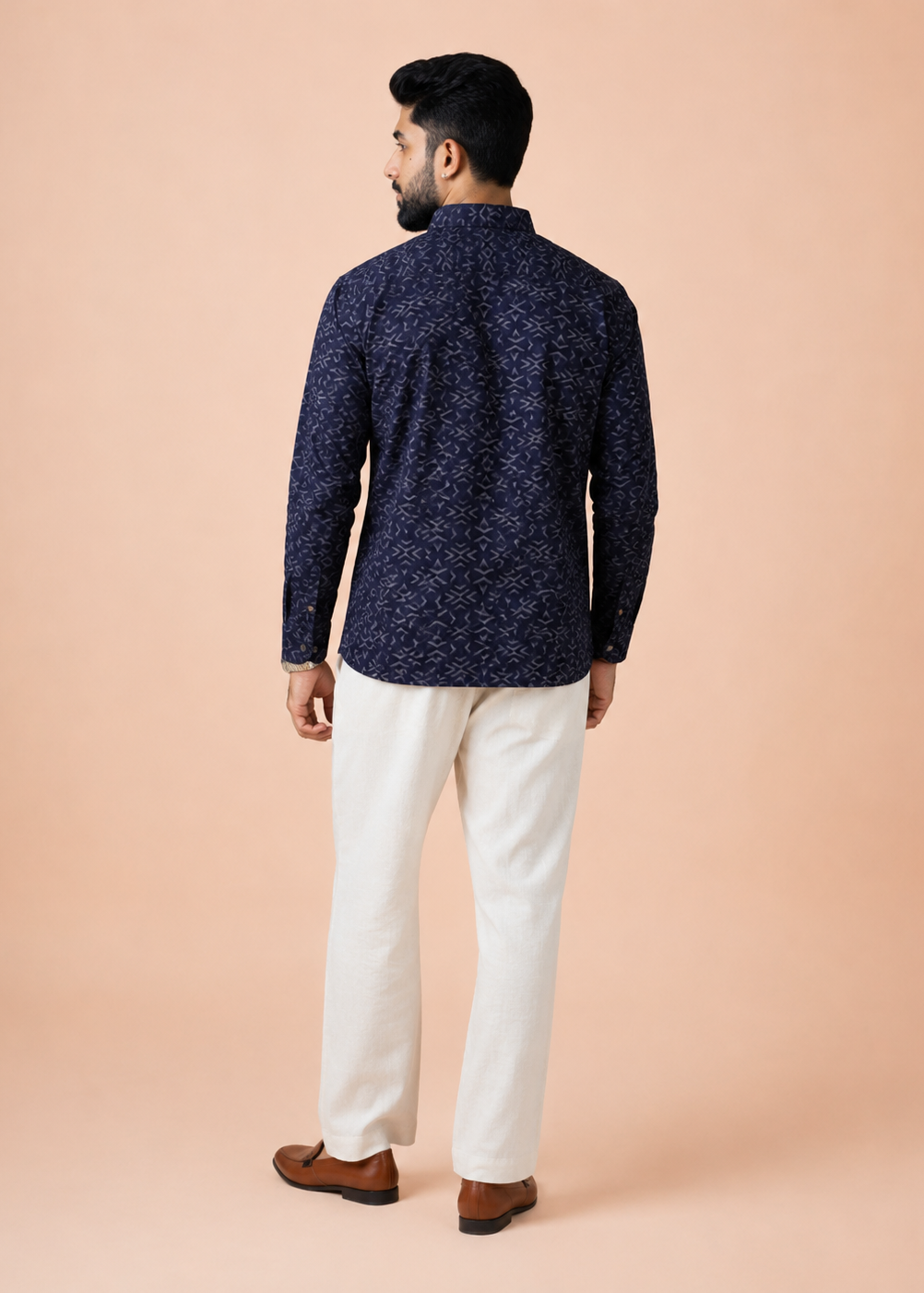 Blue Abstract Printed Short Kurta
