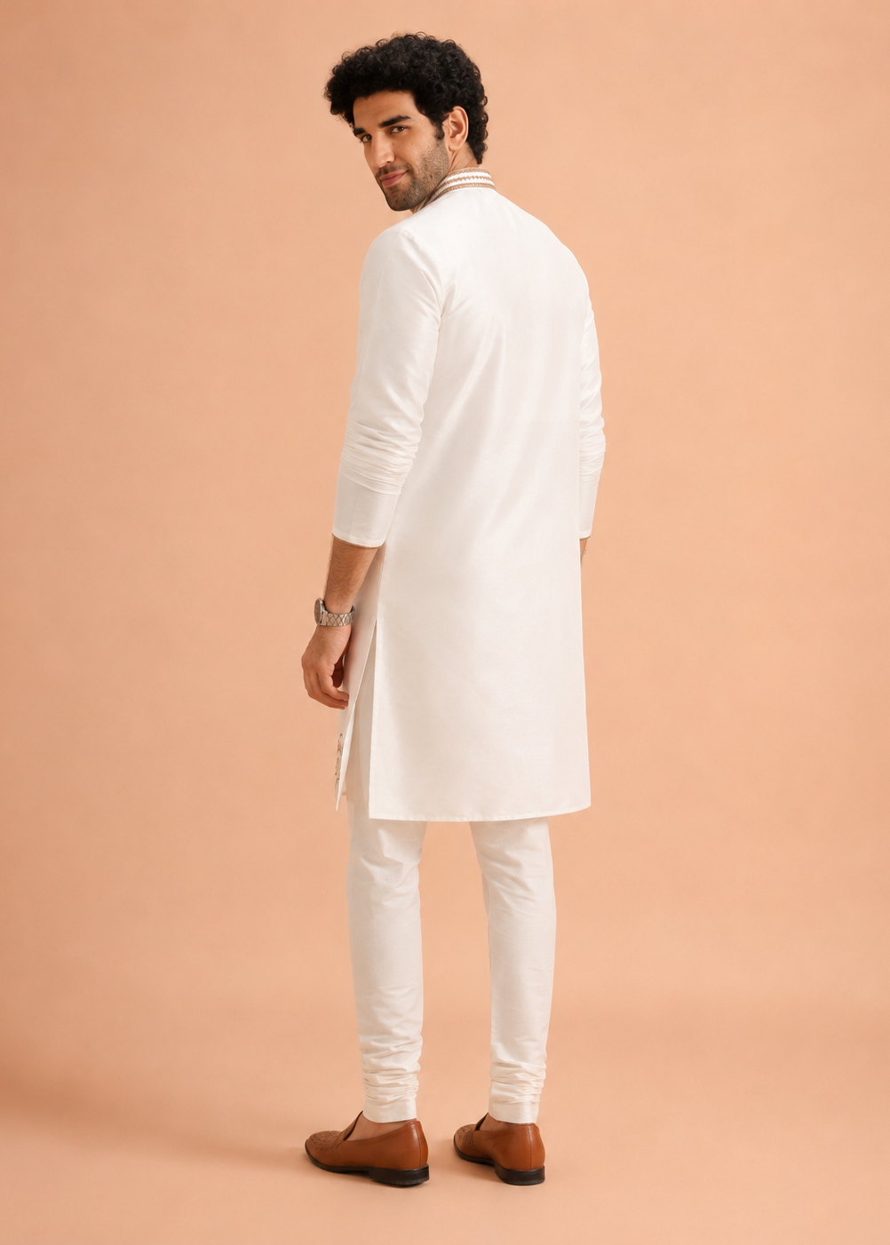 Ivory Bloom Embroidered Kurta Trouser Set