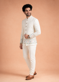 Ivory Embroidered Indo-Western Pant Set